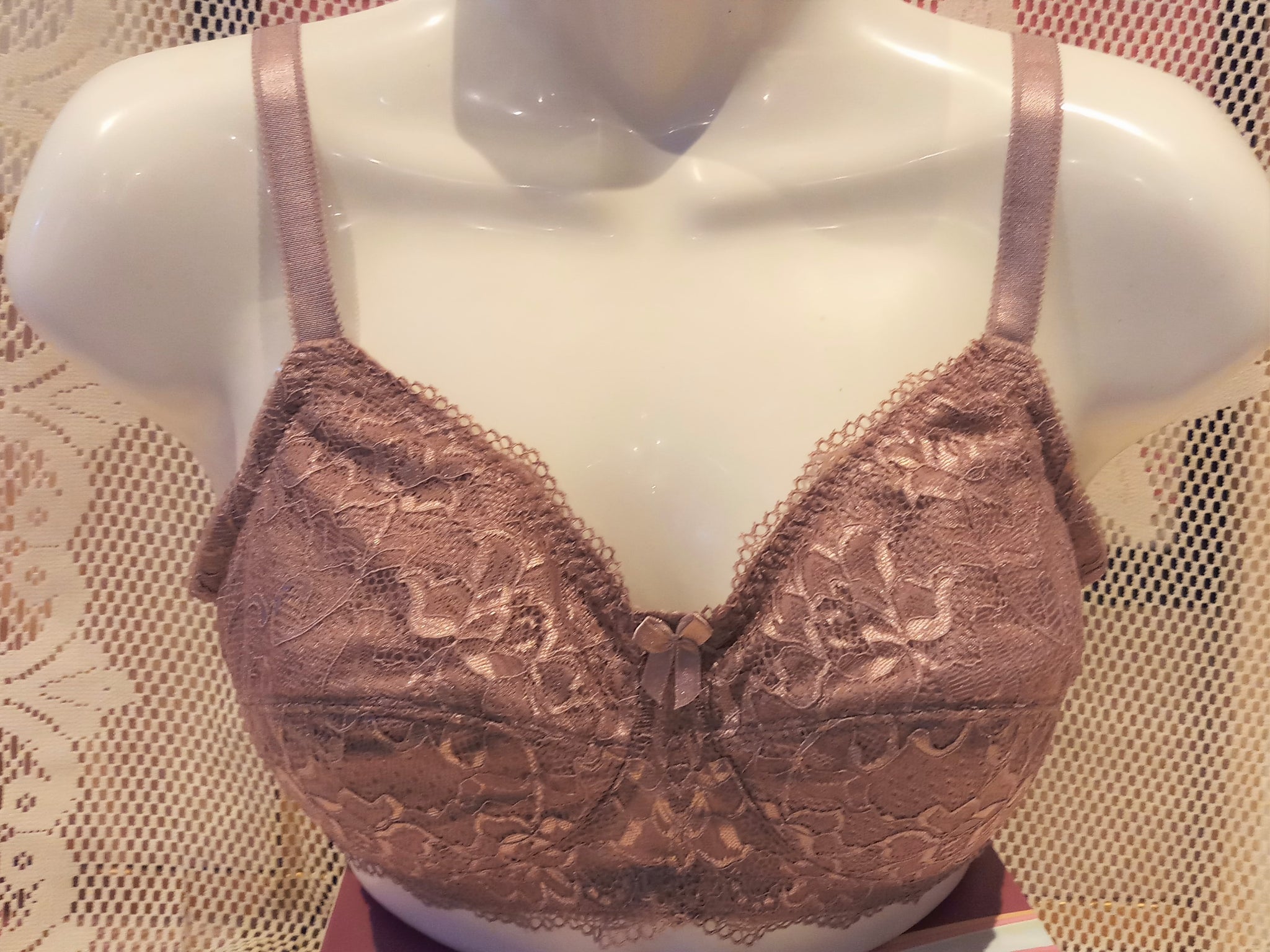 NJ7046 Florence Soft Lace Mastectomy Bra Burgundy